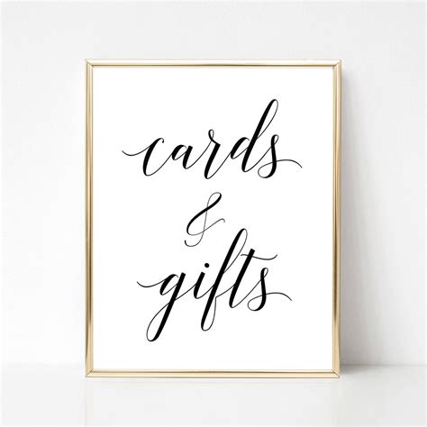 printable cards  gifts sign editable cards  gifts sign etsy