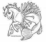Hippocamp Lionfish Weasyl sketch template