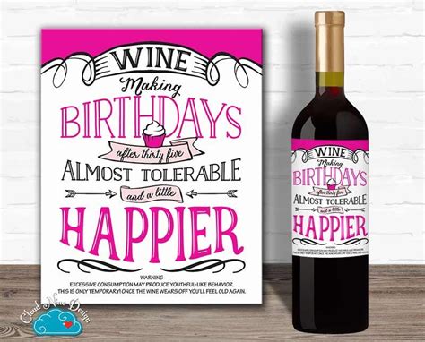 pin  lets party custom birthday wine label custom wine label