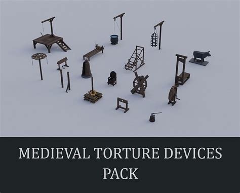3d model medieval torture devices pack vr ar low poly cgtrader