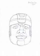 Olmec Head Sketch Hellbat Deviantart sketch template