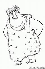 Coloring Croods Cheerful Thunk sketch template