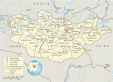 mongolia map ulaanbaatar asia
