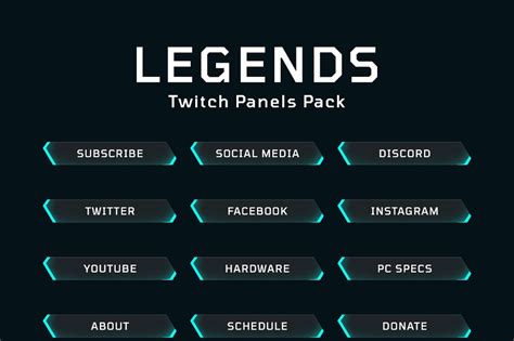 legends twitch panels pack twitch panels twitch data visualization design