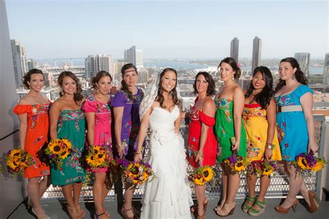 authentic mexican style bridesmaid s dresses sunflowers