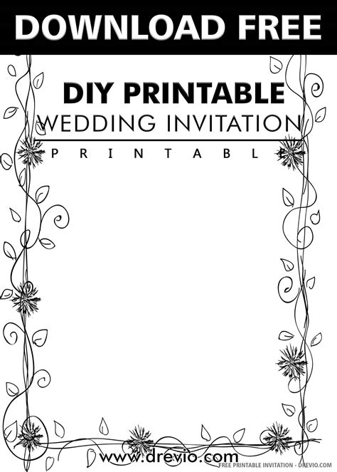 printable diy printable wedding invitation templates