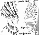Native Headdress American Hat Coloring Feather Indian Make Crafts Making Instructions Costume Craft Diy Hats Costumes Head Clip Activities Halloween sketch template