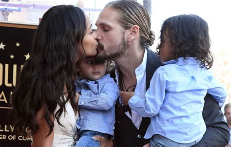 Zoe Saldana And Sons At Hollywood Walk Of Fame Ceremony