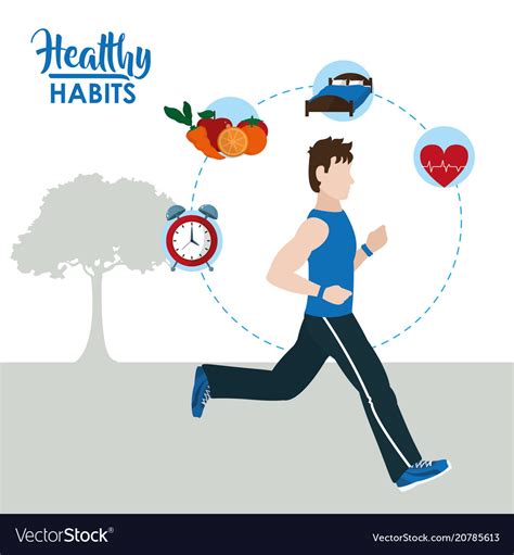 healthy habits lifestyle royalty  vector image
