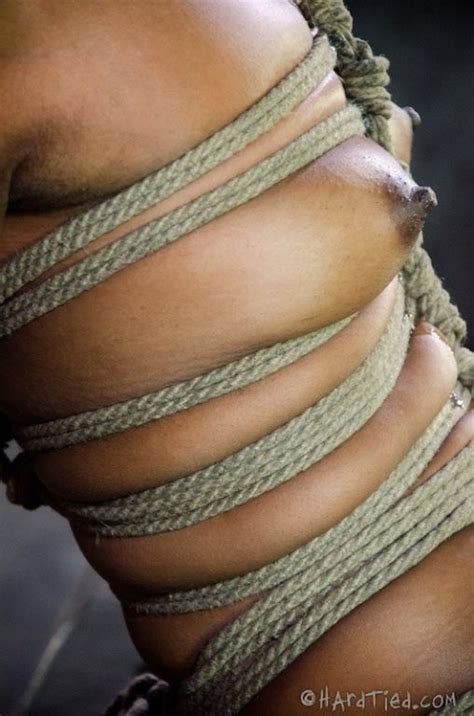 rope bound big tits ebony girl forced to orgasm by dominant pichunter
