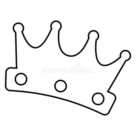 isolated crown outline stock vector illustration  vector