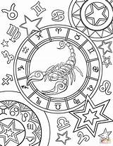 Coloring Zodiac Pages Sign Scorpius Signs Adults Printable Books Categories sketch template