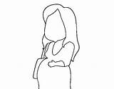 Embarazada Embarazadas Mujeres Colorare Faciles Incinta Tristes Adolescentes Madre Mamá Disegni sketch template