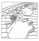 Cinderella Coloring Pages Printable Kids Disney Color Wedding Colouring Dress Book Sheet Drawing Little sketch template