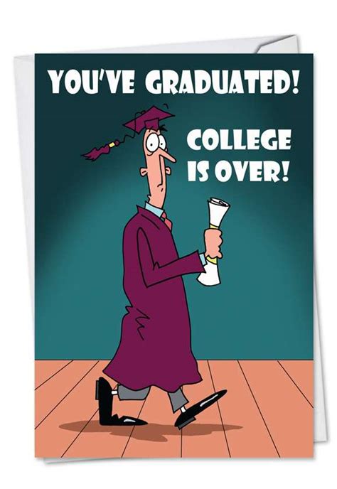 college is over cartoons graduation paper card d t walsh
