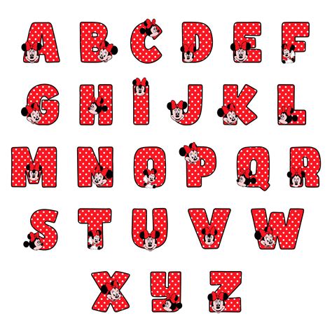 printable minnie mouse alphabet letters printable templates