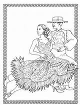 Coloring Pages Adult Costumes Dancers Book Flamenco Dance Colouring Dancing Printable Books Issuu Spanish Print sketch template
