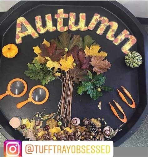 autumn tuff tray ideas eyfs sensory boxes kids  parenting