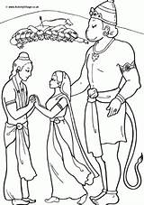 Colouring Hanuman Diwali Sita Story Rama Coloring Pages Indian Kids Lord India Ramayana Village Girls Drawings Gods Sketches Festivals Happy sketch template