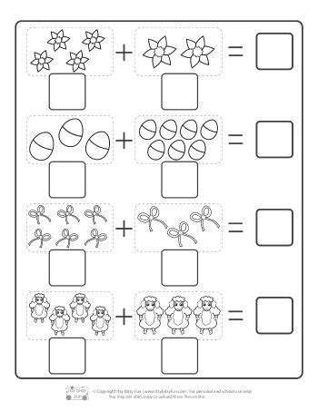 easter kindergarten addition worksheets itsybitsyfuncom