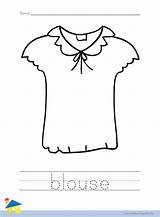 Blouse Coloring Worksheet Clothes Worksheets sketch template