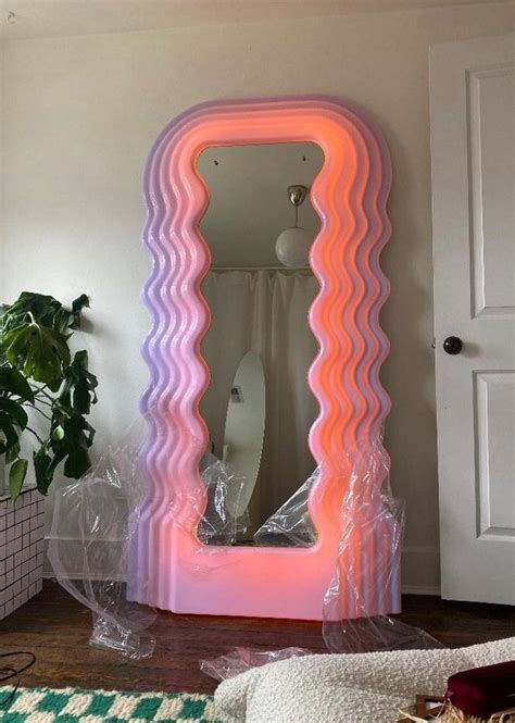 wavy pink mirror in the ultrafragola style etsy in 2021 pinterest
