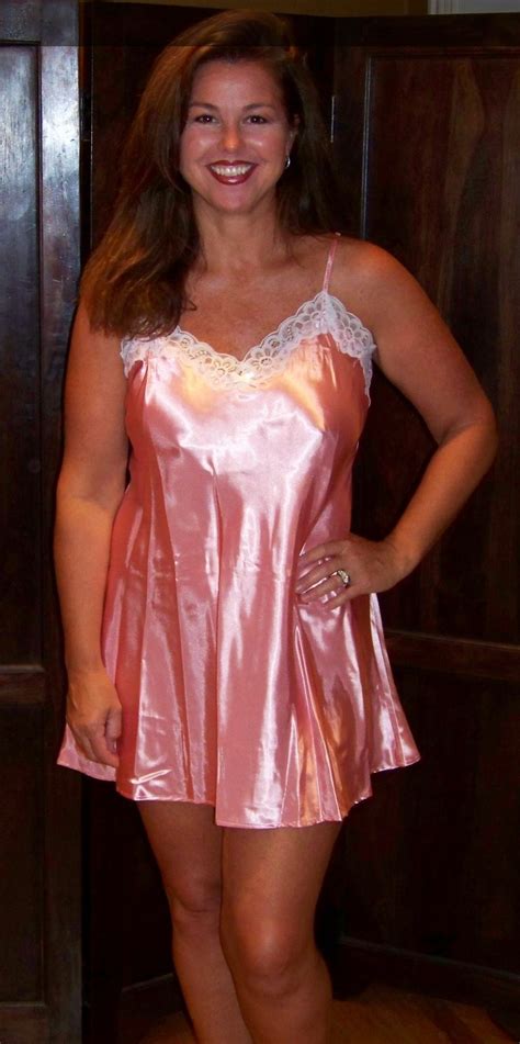 satin nightwear satin lingerie satin slip pink satin mature redhead