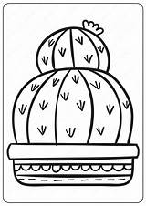 Coloring Cactus Pages Cute Book Prickly Related Posts sketch template