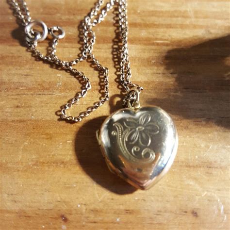 heart rolled gold locket stamped rolled gold fb chain  etsy uk