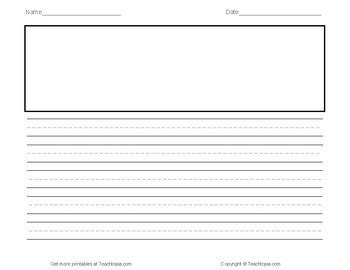 lined primary writing paper landscape  picture tpt