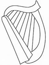 Coloring Pages Harp Music Instrument Musical Kids Patrick Instruments Print Irish Colouring Printable Musik Alat Saint Sketsa Book Tradisional Template sketch template