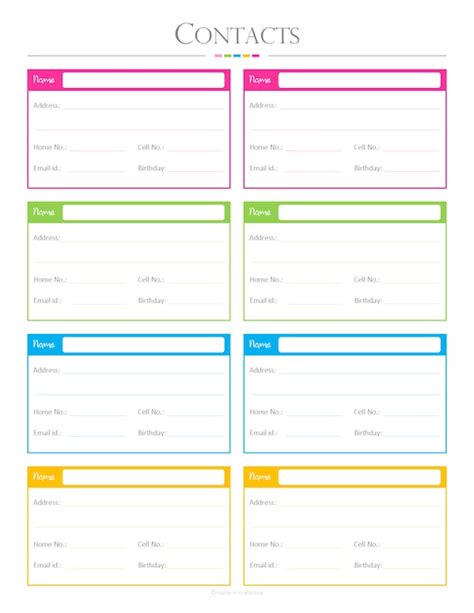 contact list template excel templates