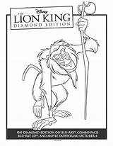 Rafiki Coloring Lion King Printable Sheet Click sketch template