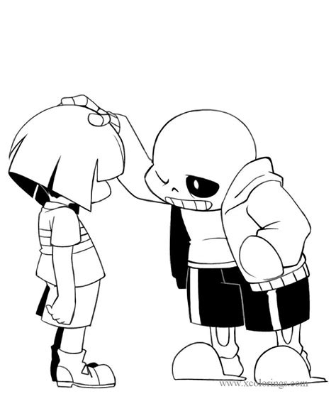 undertale sans  chara coloring pages xcoloringscom