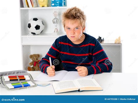 boy   homework   angry stock photography cartoondealer