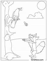 Foxes Crow sketch template