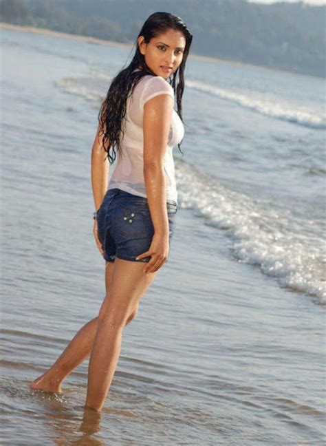 ramya divya spandana hot in wet bikini at beach hd images hot and sexy bikini galleries