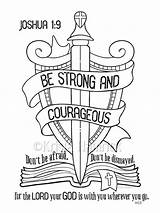 Coloring Joshua Pages Bible Sunday School Strong Courageous Color Trust Promised Land Kids Caleb Sheets Journaling Activity Verses Printable Preschool sketch template