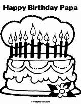 Birthday Happy Coloring Pages Emily Papa Grandma Cake Printable Color Candles Getcolorings sketch template