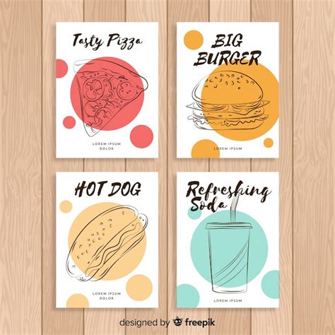 vector food card collection