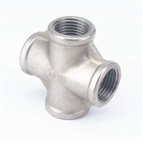 bsp female  stainless steel cross   connector pipe fitting