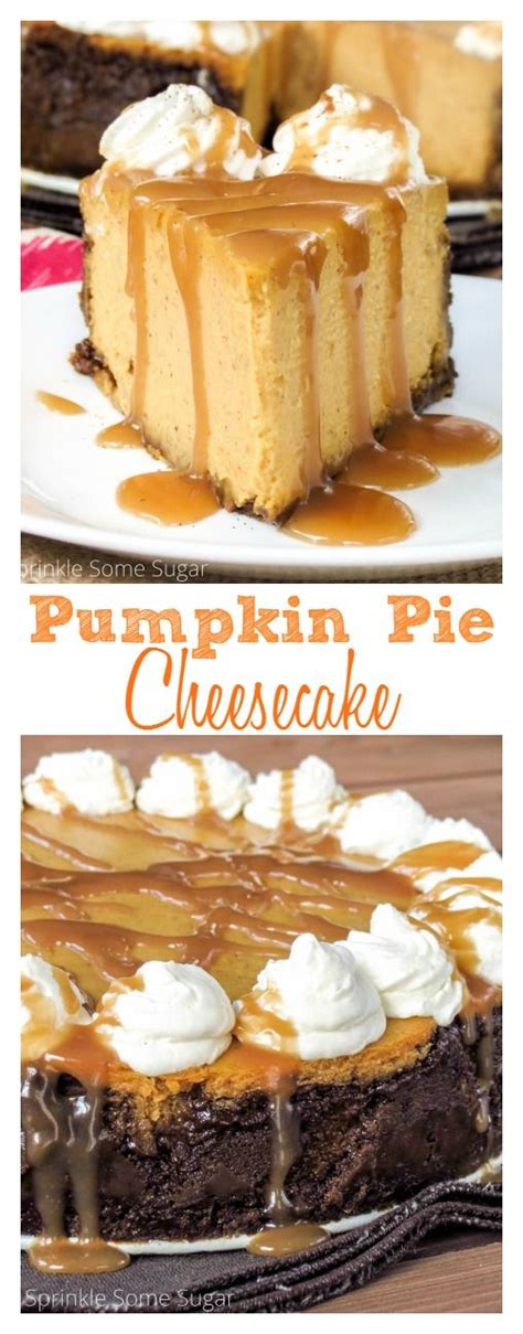 pumpkin pie cheesecake sprinkle some sugar recipe desserts