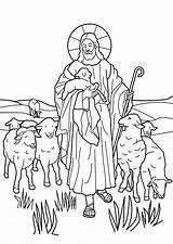 Jesus Shepherd Good Coloring Pages Lord sketch template