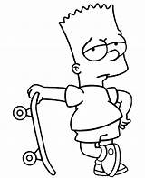Simpson Bart Skateboard Kolorowanki Gangster Simpsons Simpsonowie Mini Topcoloringpages Druku sketch template
