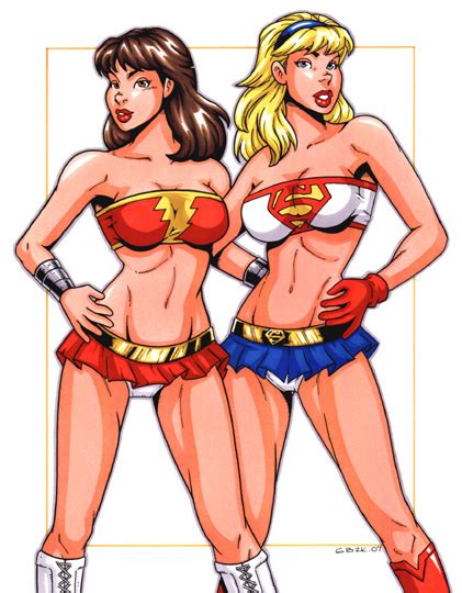 mary marvel and supergirl swimsuits justice league lesbians luscious