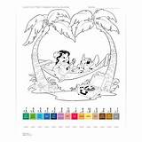 Paint Number Worksheets Disney Printable Stitch Lilo Color Numbers Math Worksheet Pages Activity Coloring Problem Family Spoonful Sheets Printables Colouring sketch template