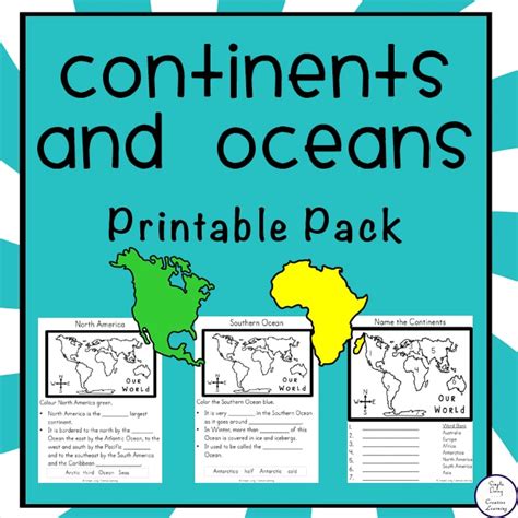 continents  oceans printable pack simple living creative