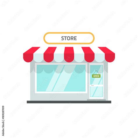 store  shop facade vector illustration flat cartoon small retail