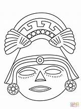Mask Mayan Template Aztec Coloring Pages sketch template