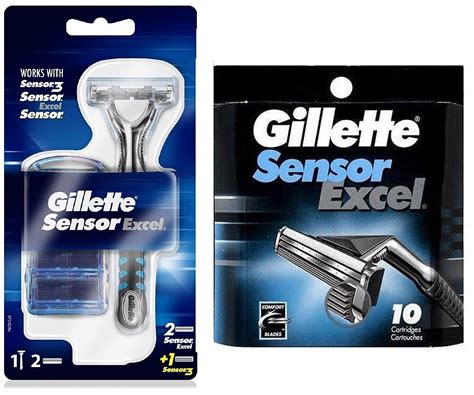 gillette sensor excel razor   cartridges gillette sensor excel  ct refill blades